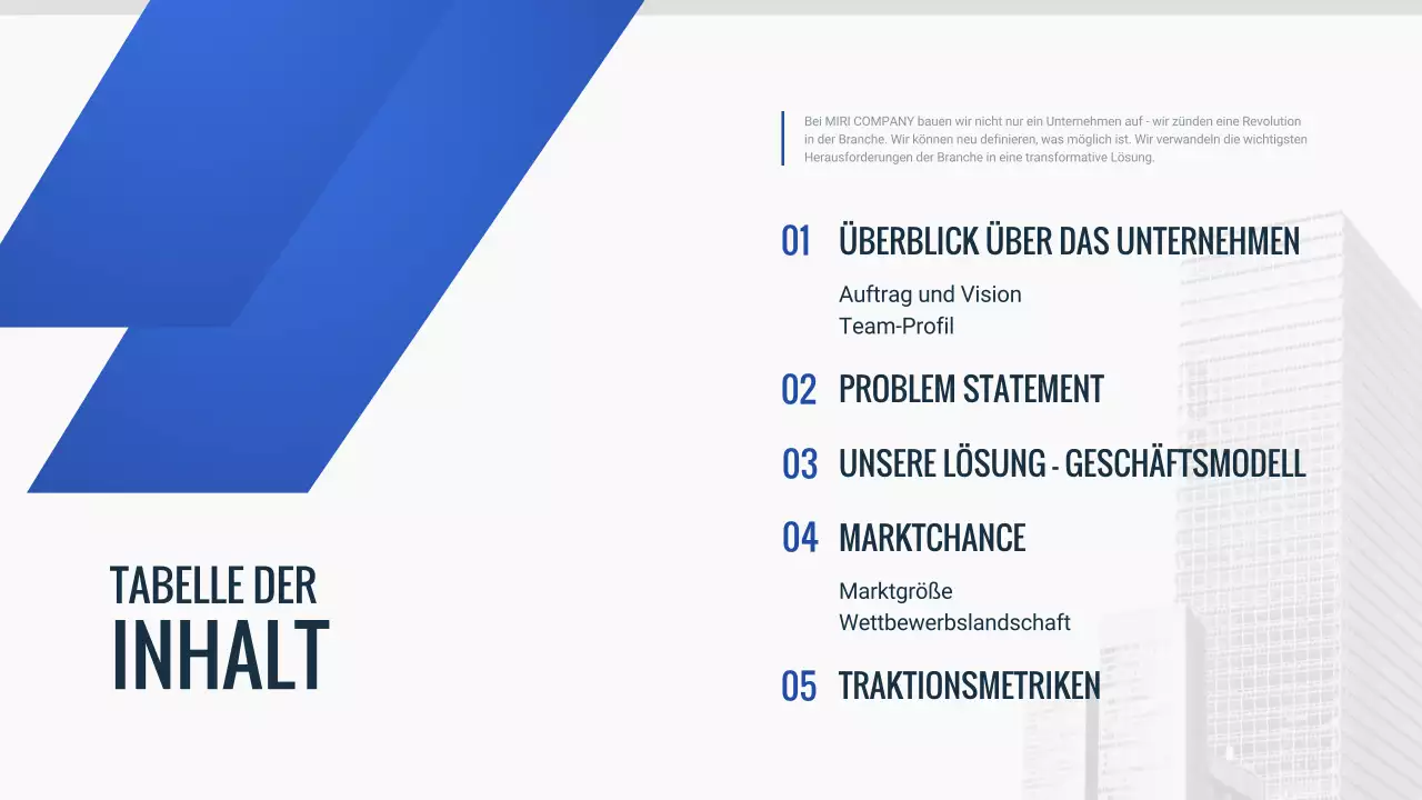 blue modern Pitch Deck Dokument