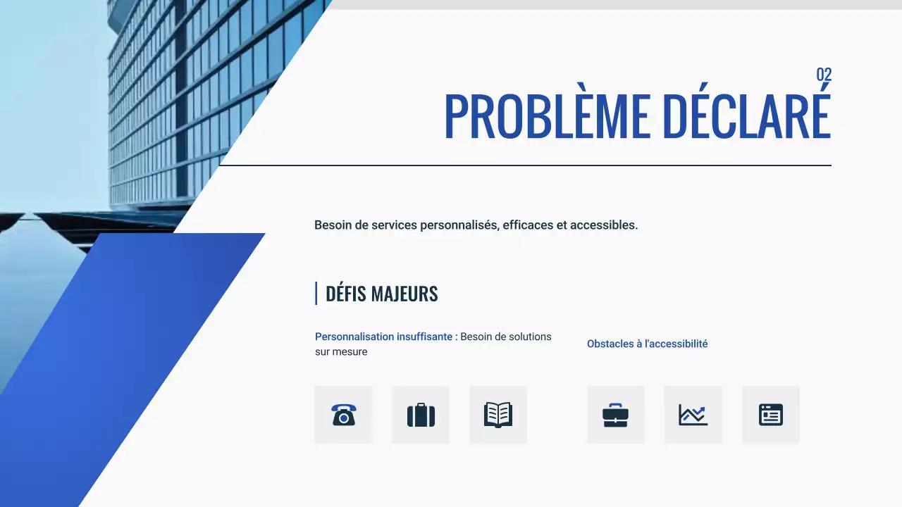 document de pitch deck moderne bleu
