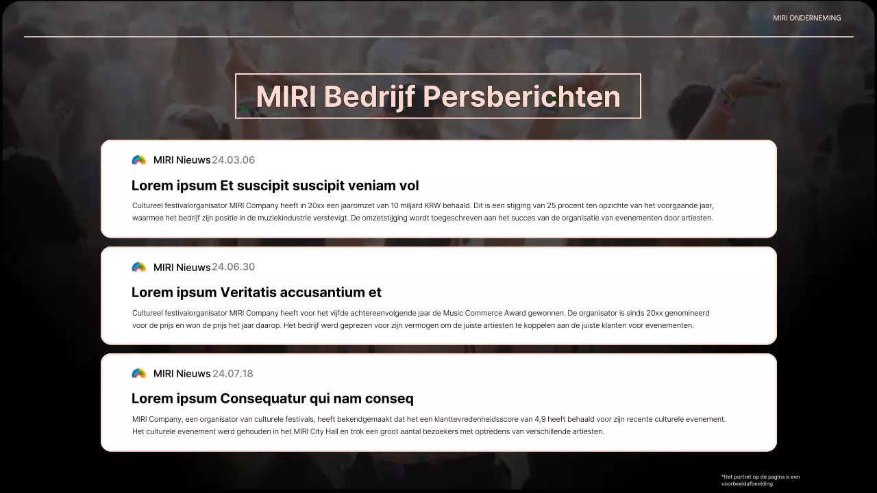 Oranje en trendy evenement bedrijfs pitch deck