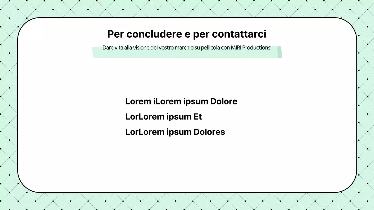 Proposta di società di produzione video semplice e color menta