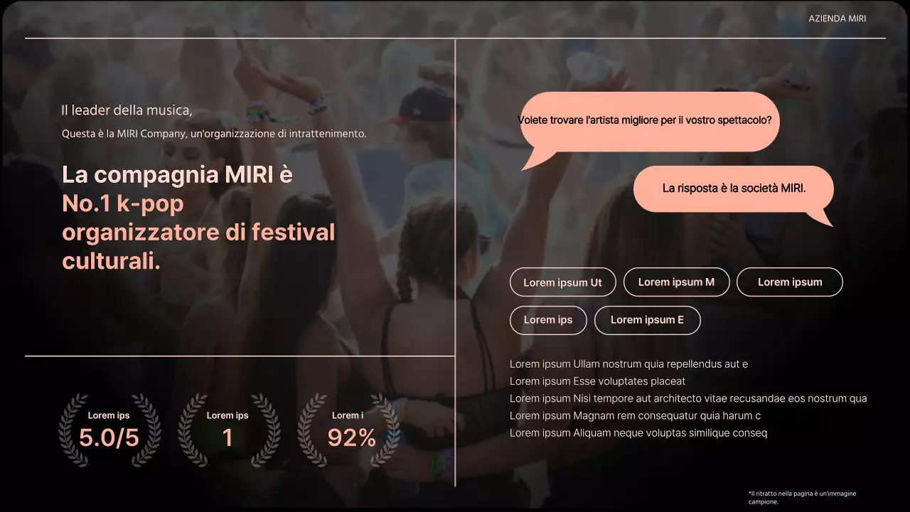 Pitch deck aziendale per eventi arancione e di tendenza