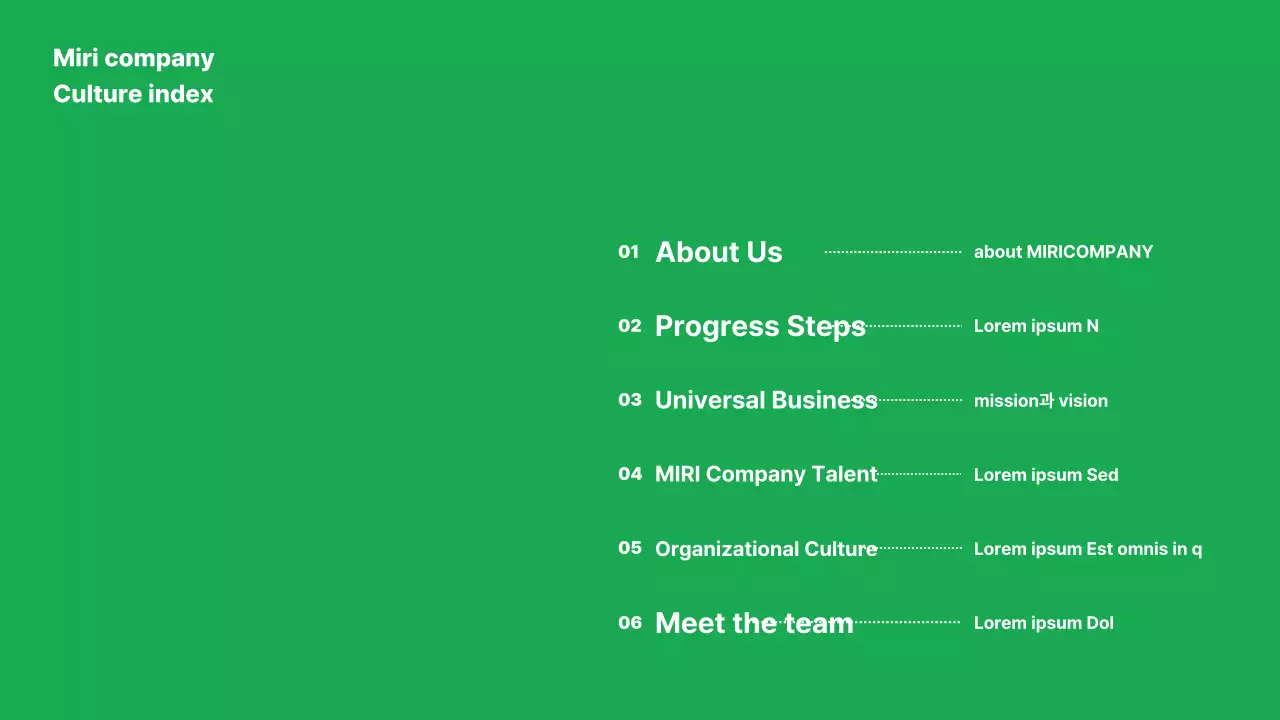 Apresentação do documento da marca Green Minimal