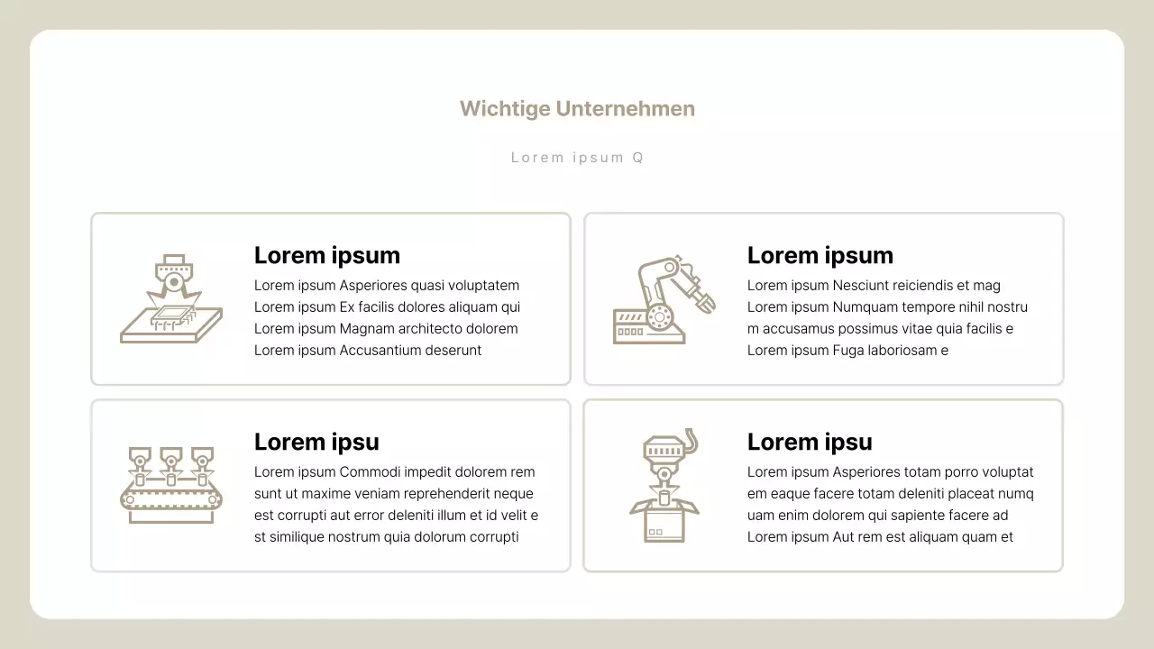 Beige Simple Unternehmensprofil Beschreibung