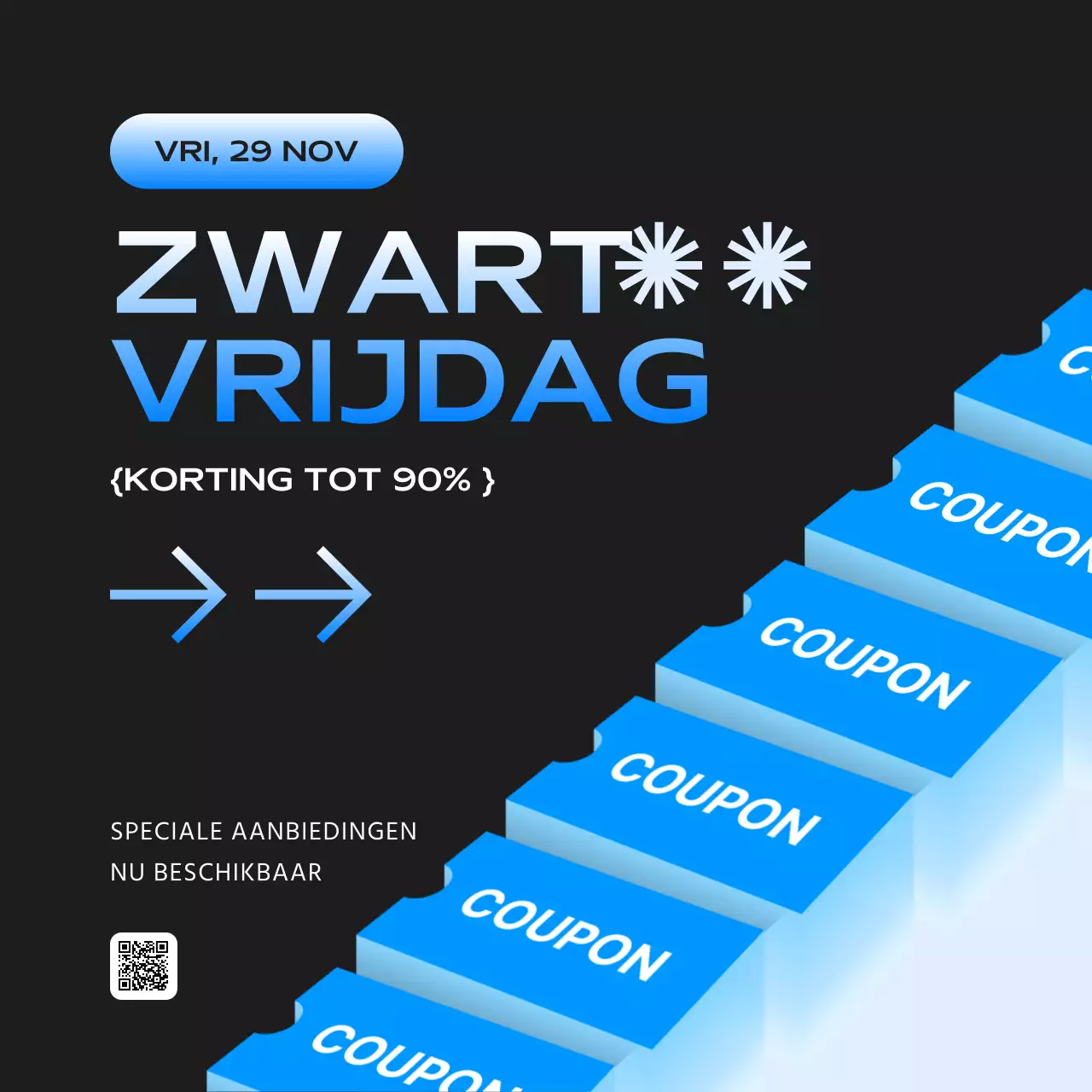 blauw modern black friday advertentie