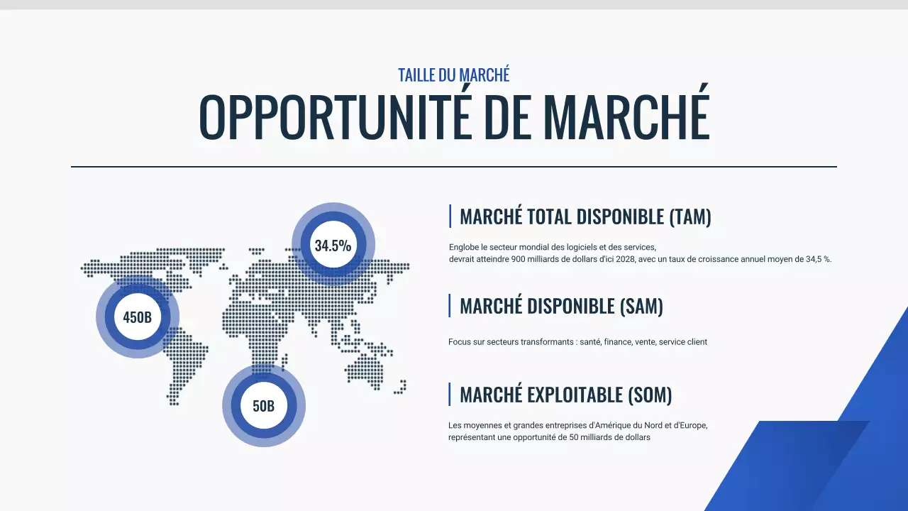 document de pitch deck moderne bleu