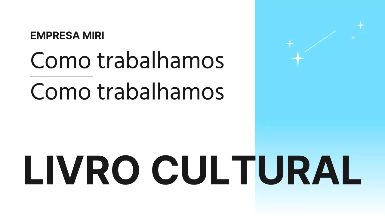 Azul claro Livro de introdução à cultura de empresa simples