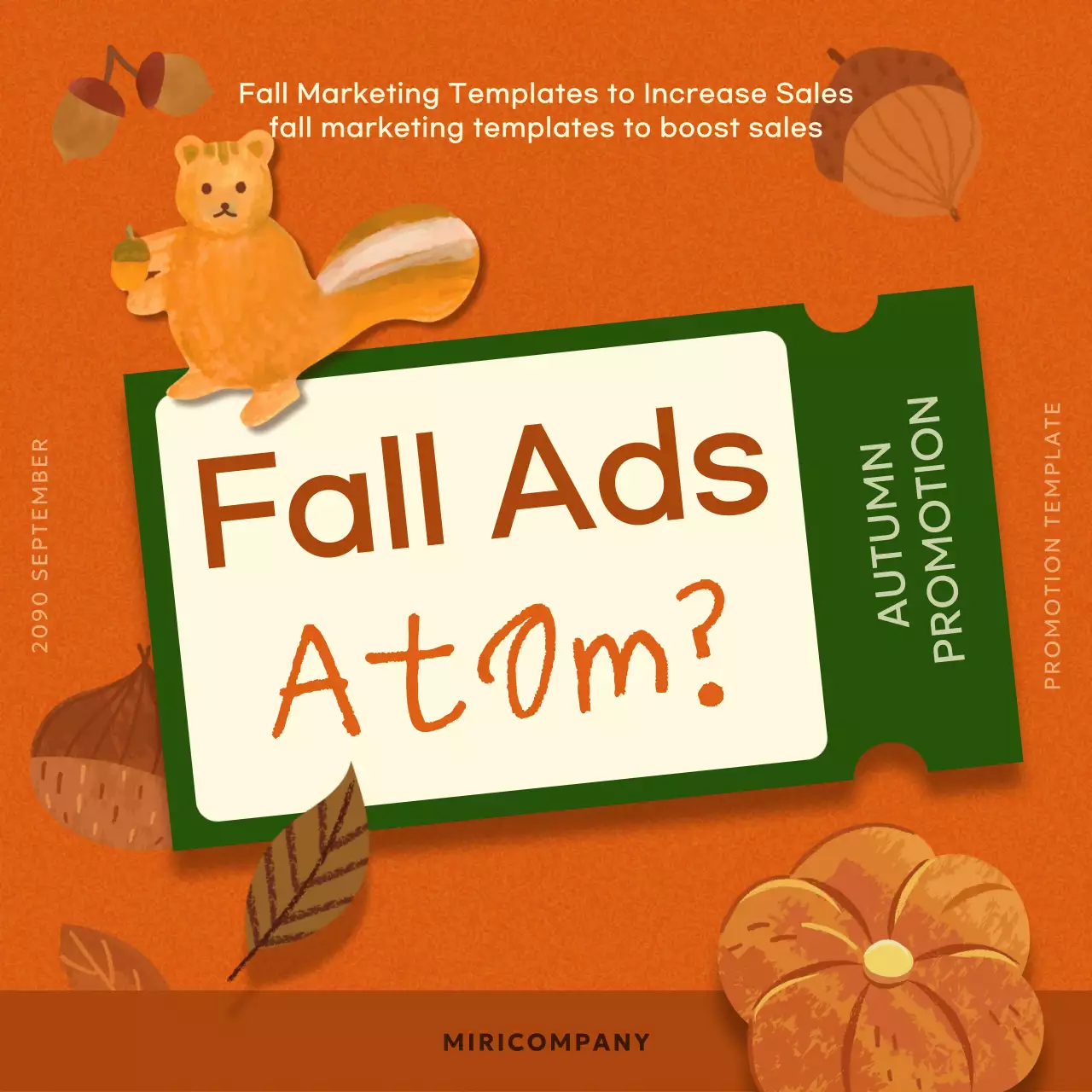 Orange Retro Fall Promotion Instagram Carousel