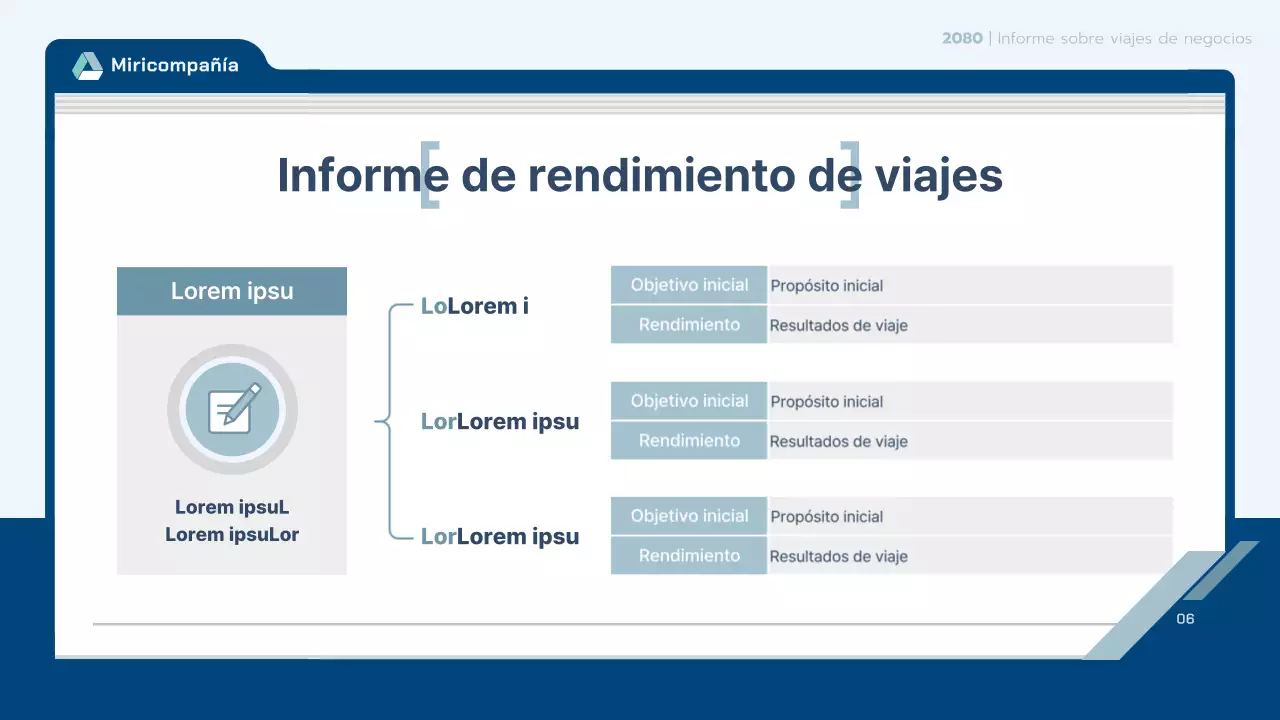 Contrato de informe de viaje limpio de color azul claro