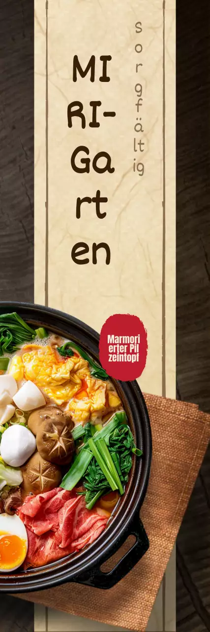 Banner für ein warmes koreanisches Gartenrestaurant