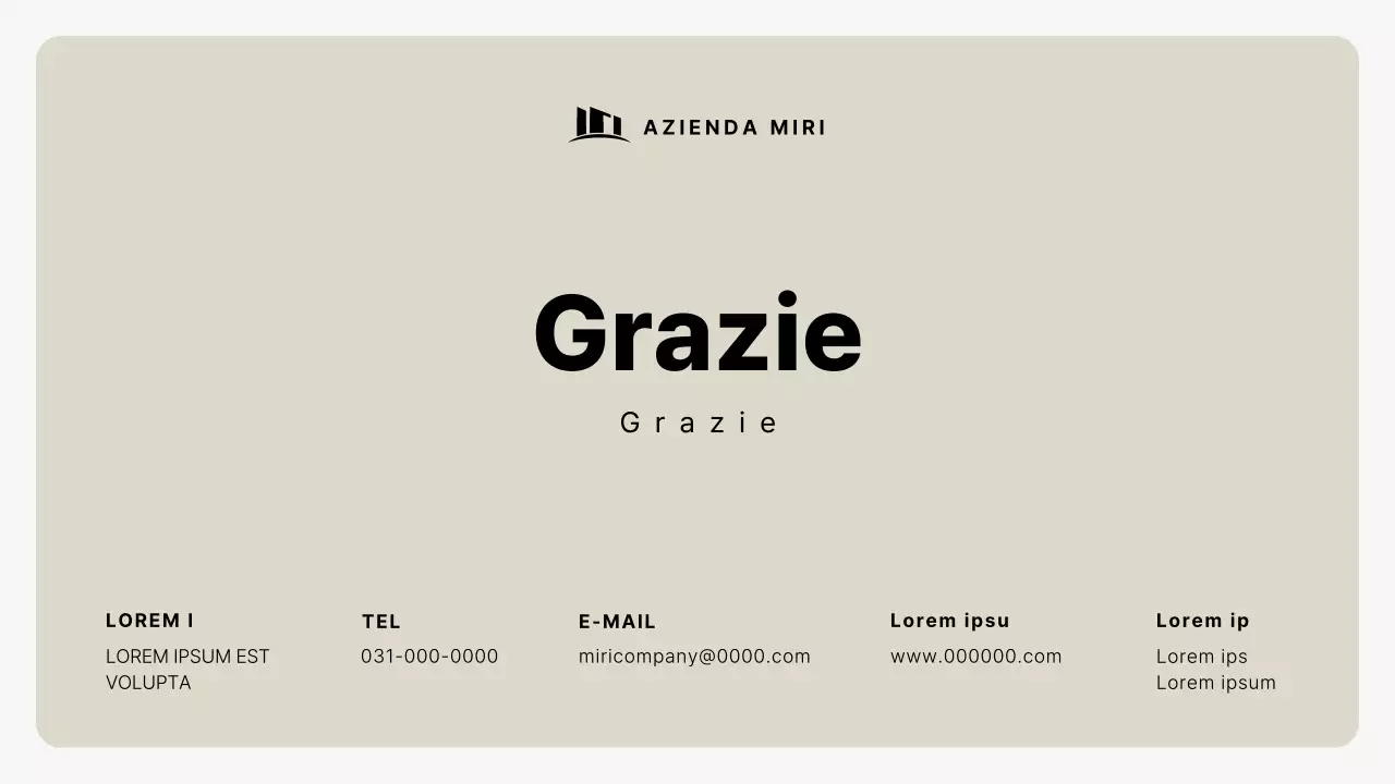 Descrizione del profilo aziendale di Beige Simple