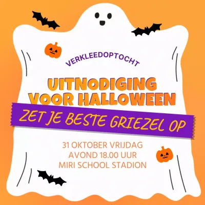 oranje retro Halloween uitnodiging