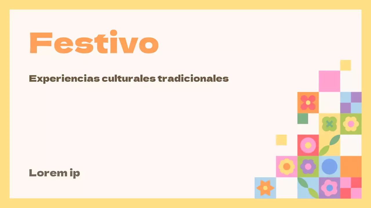Guía de experiencias culturales tradicionales amarilla y naranja