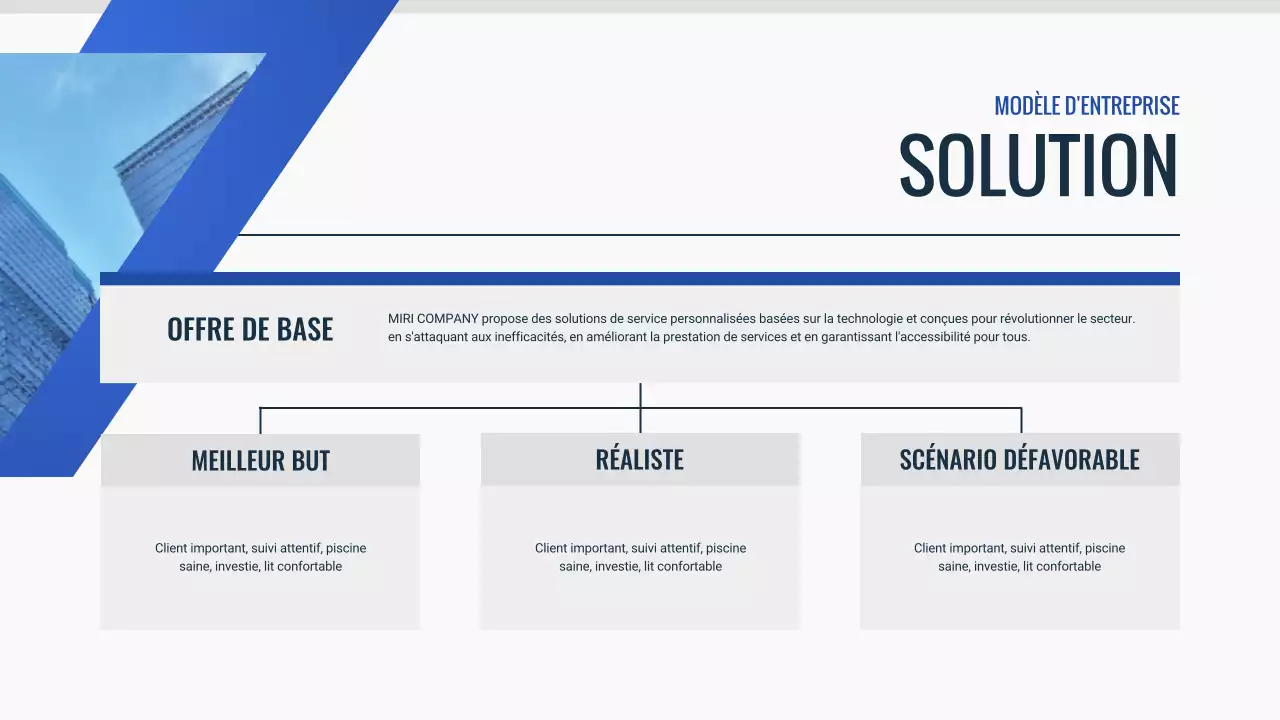 document de pitch deck moderne bleu