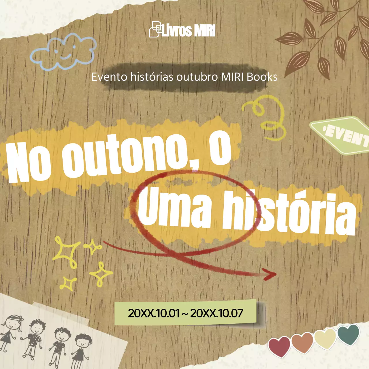 Anúncio de um concurso de histórias bege e vintage