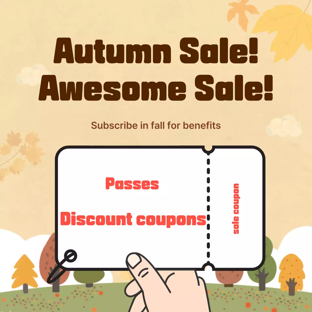Brown Retro Autumn Promotion Instagram Carousel