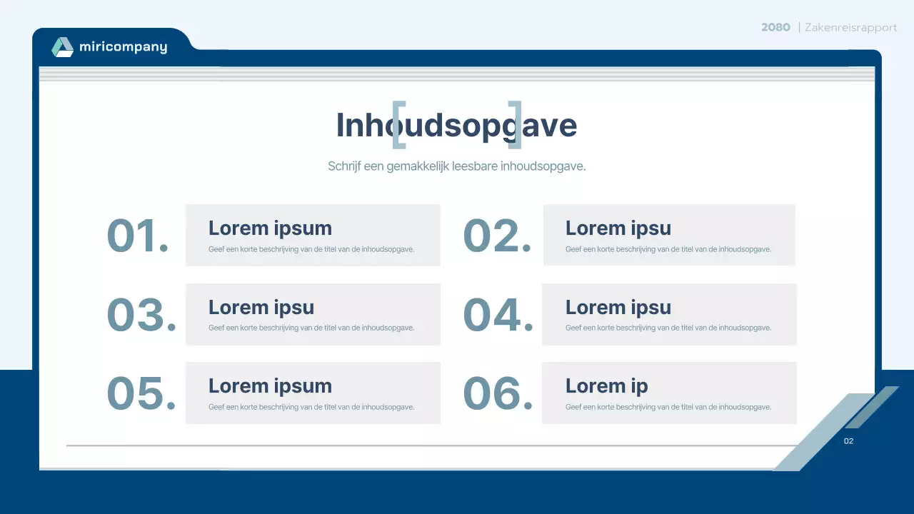 Lichtblauw schoon contract voor reisverslag