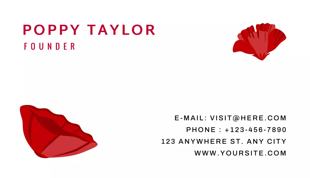 Red Simple Business Card