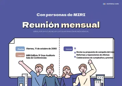 Anuncios de reuniones Blue Neat