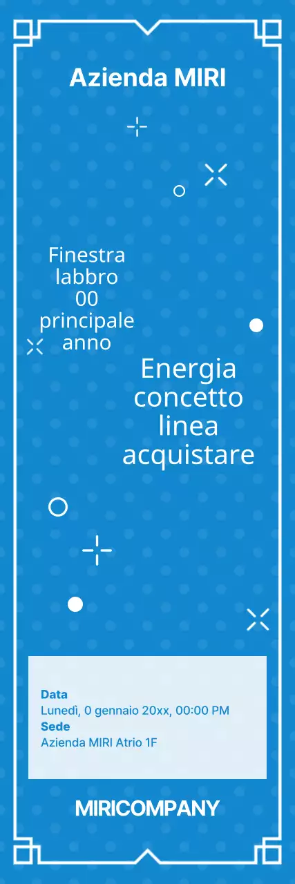 Promuovere il semplice evento inaugurale di Blue