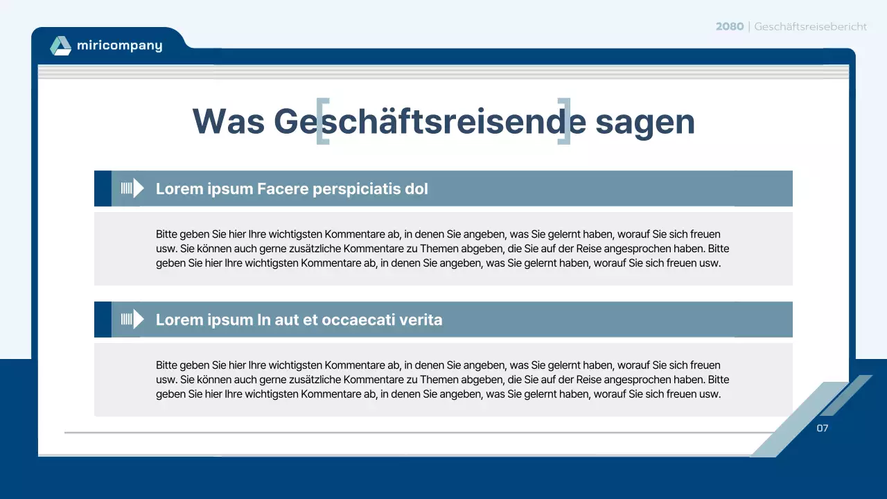 Hellblauer sauberer Reisebericht Vertrag