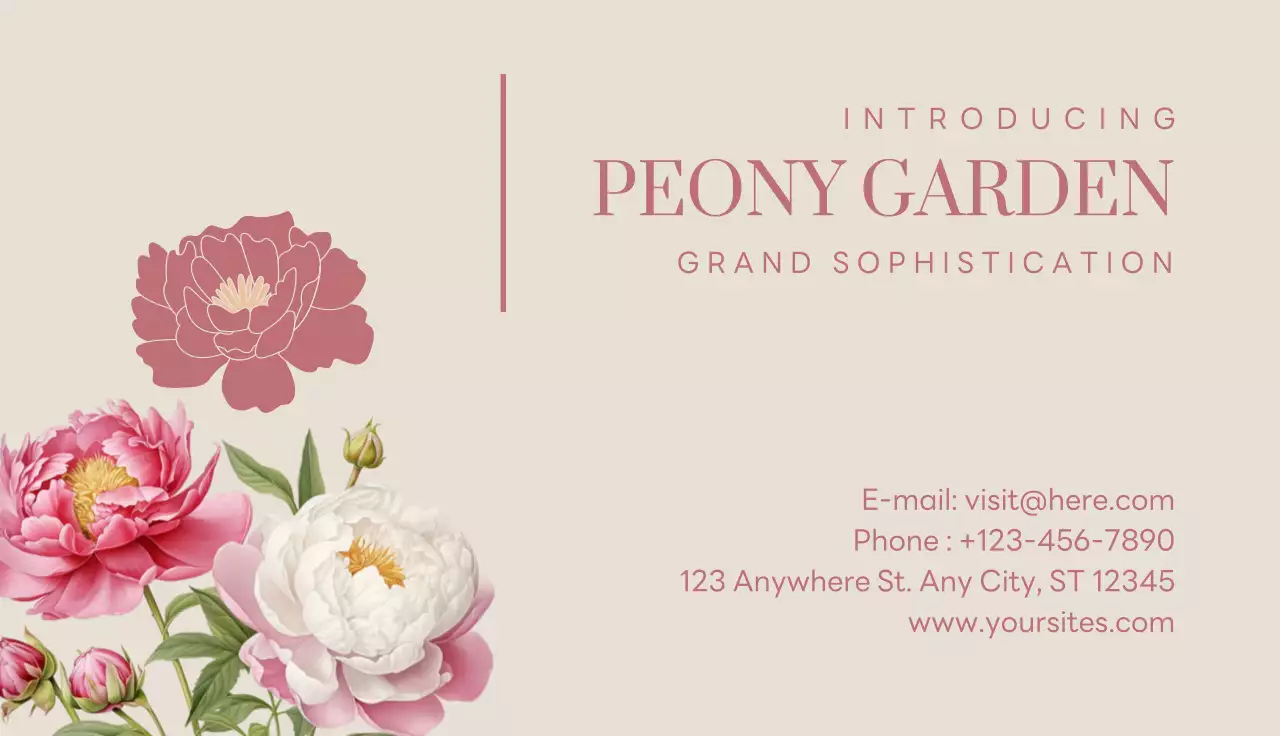 Beige Elegant Garden Business Card