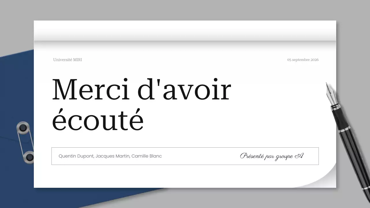 document de projet professionnel gris