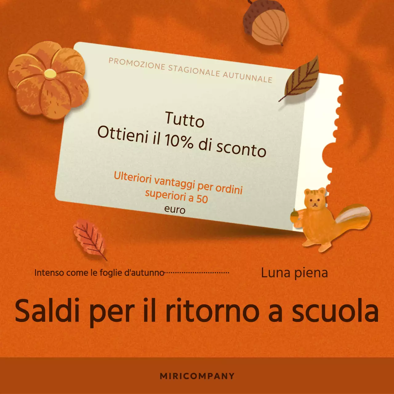 Una carrellata di promozioni autunnali in arancione e marrone