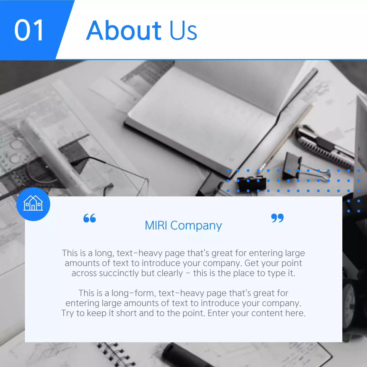 Blue Clean Business Template Instagram Carousel