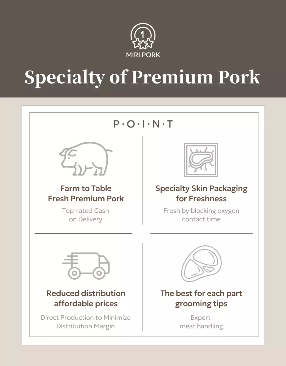 Beige Classic Pork Promotion Poster