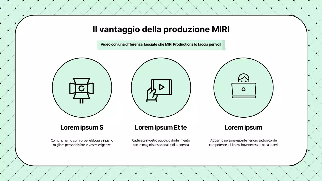 Proposta di società di produzione video semplice e color menta