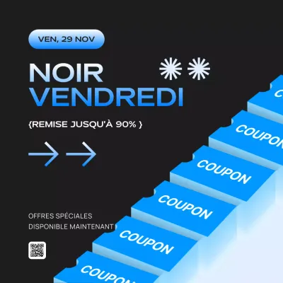 publicité moderne bleue pour le vendredi noir
