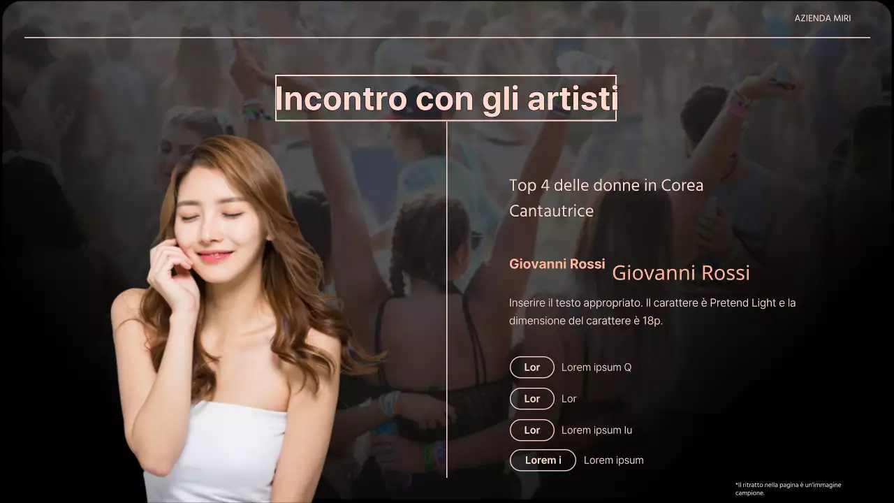 Pitch deck aziendale per eventi arancione e di tendenza