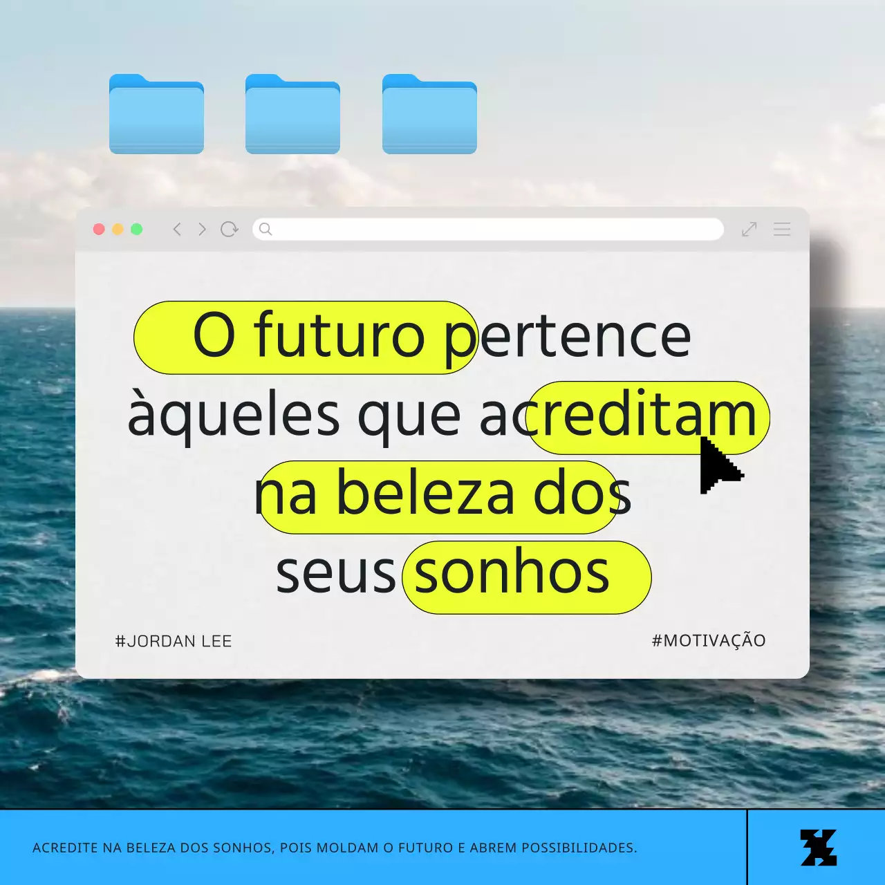azul moderno Material de mensagens inspiradoras