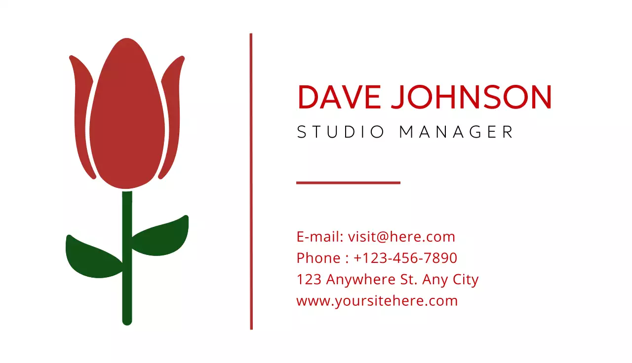 Red Minimalist Business Card