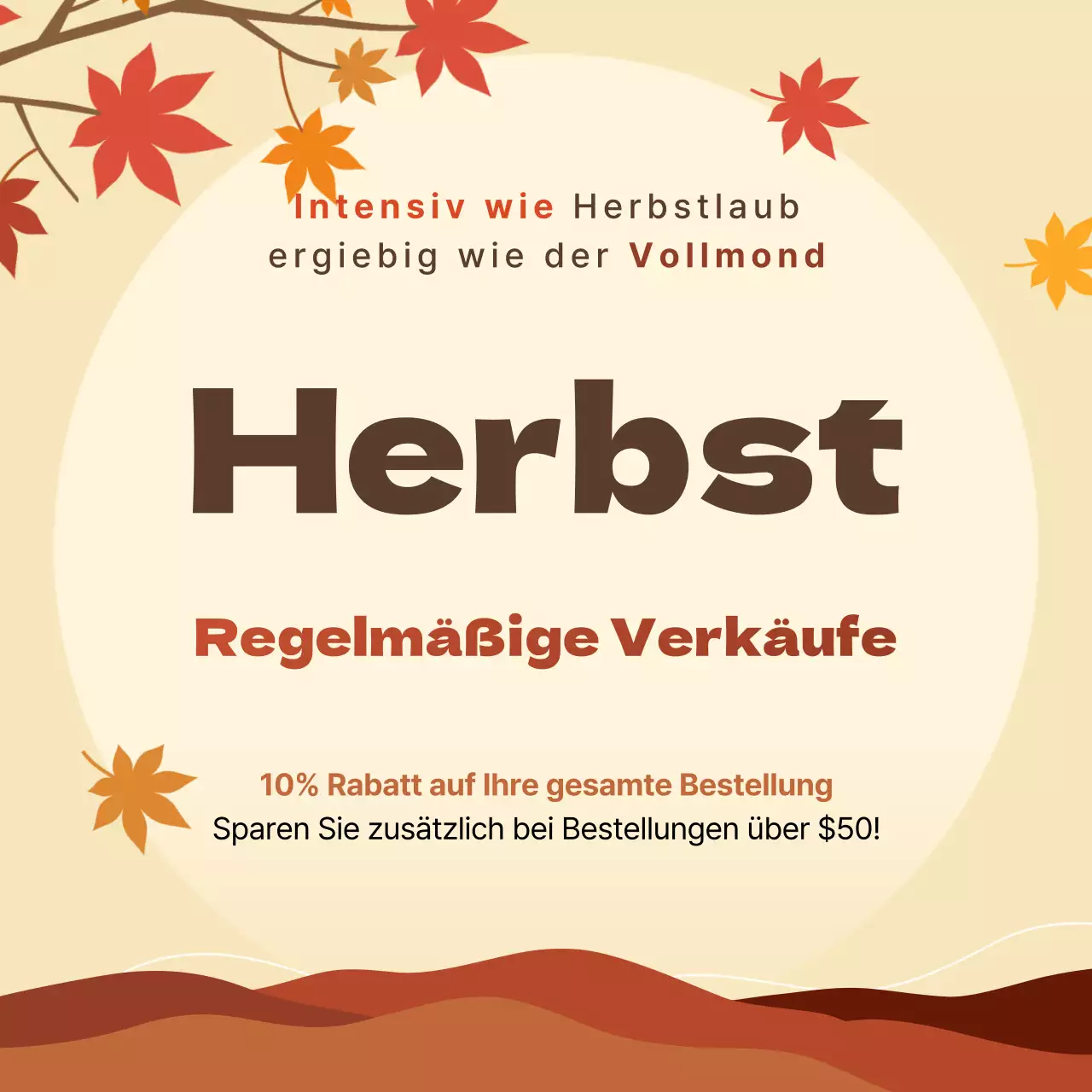 Werbung für orangefarbene Oldtimer-Werbung