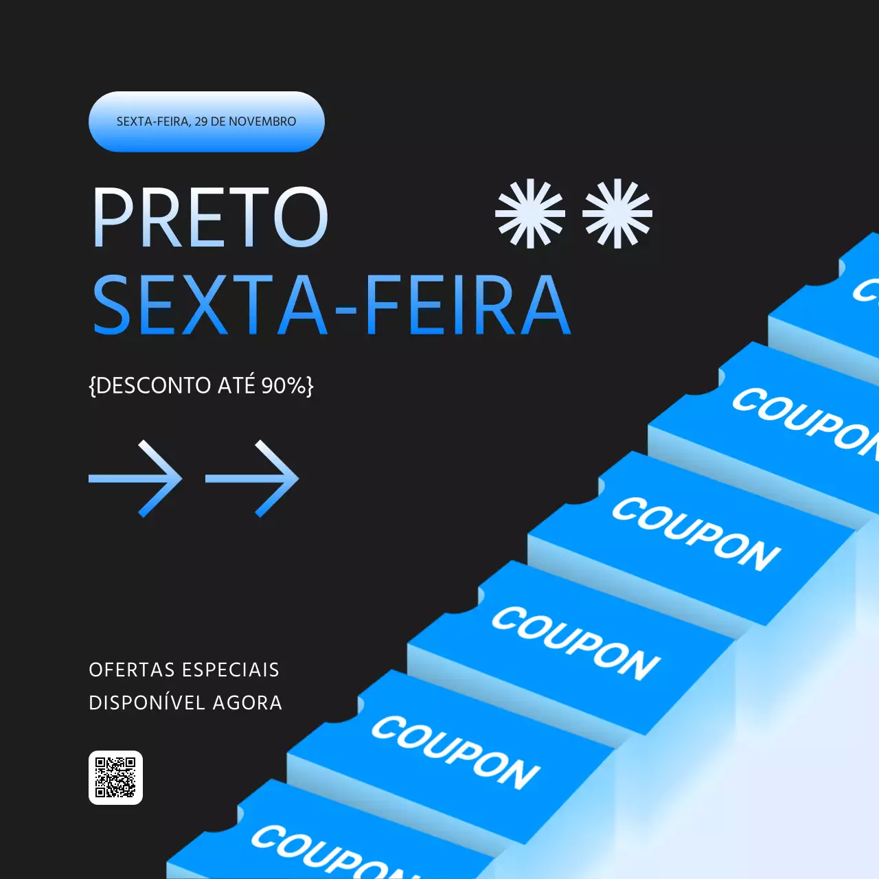 anúncio black friday azul moderno