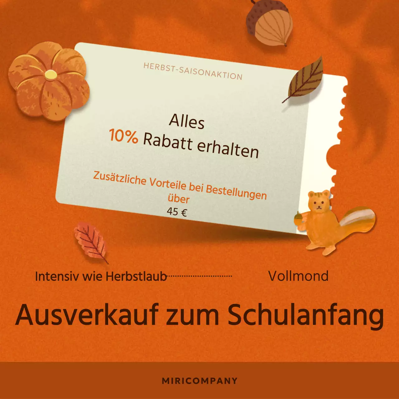 Eine Übersicht über herbstliche Werbeaktionen in Orange und Braun