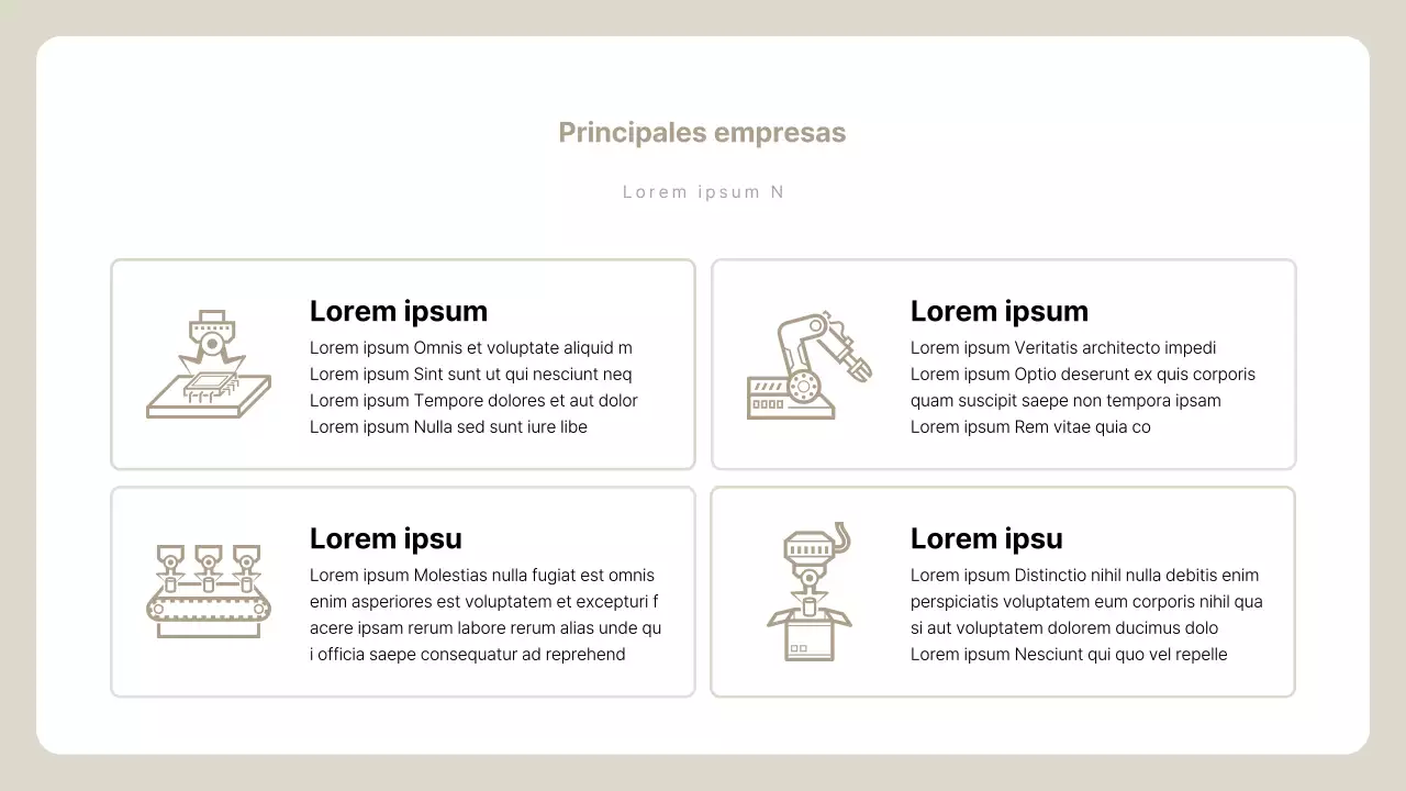 Descripción del perfil de la empresa Beige Simple