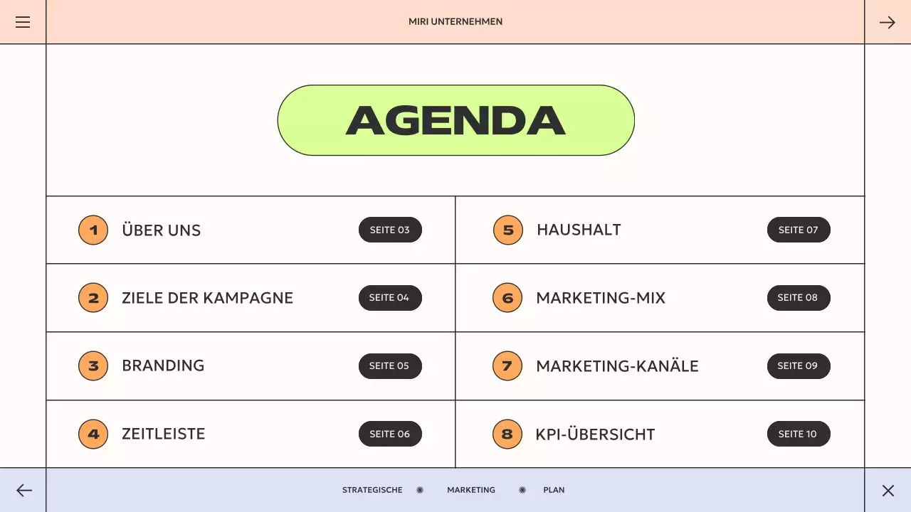 orange-grüner geometrischer Marketingplan