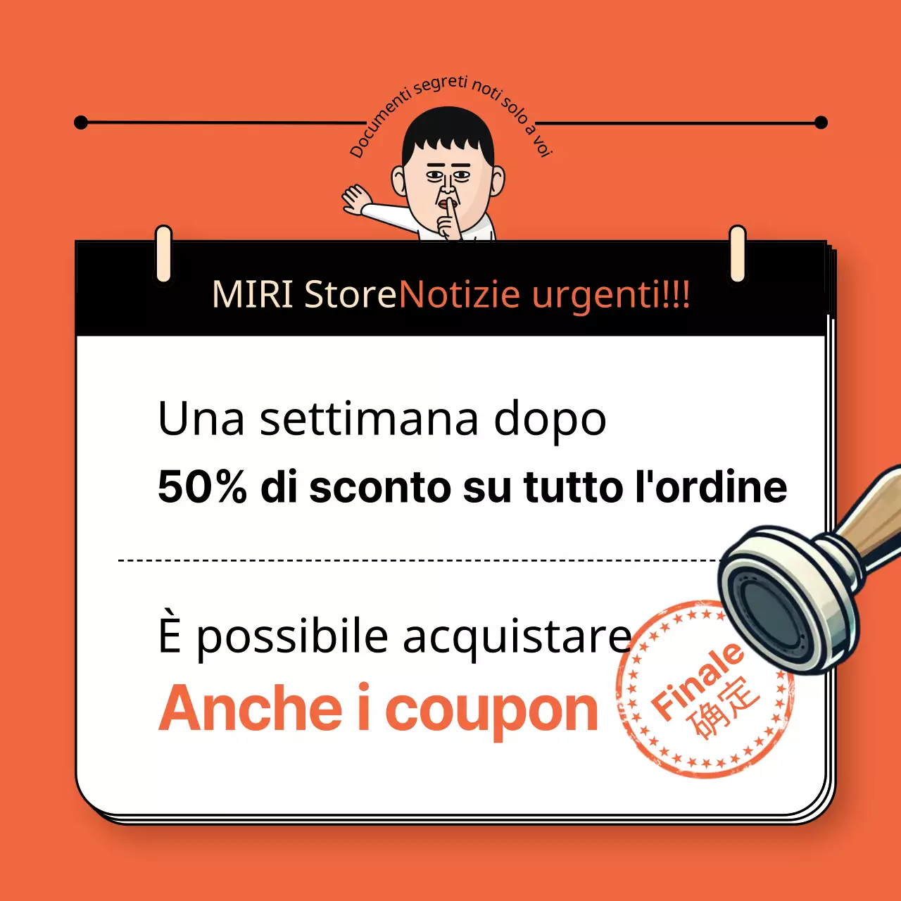 Evento di vendita di bavagli arancioni