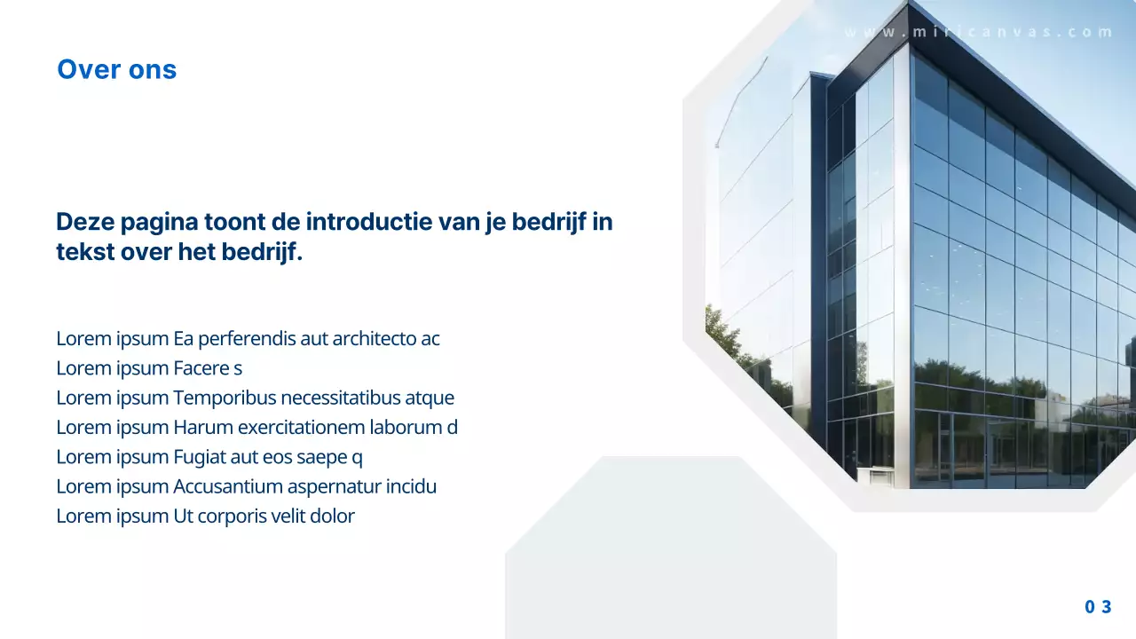 Promoot je blauwe moderne bedrijfsprofiel