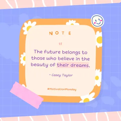 Purple Aesthetic Motivation Card Social Media Post