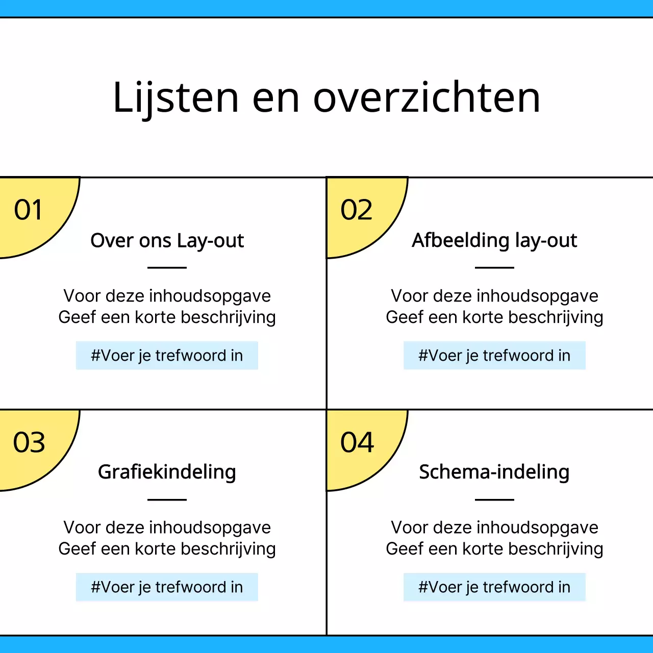 Promoot de lichtblauwe strakke sjabloon