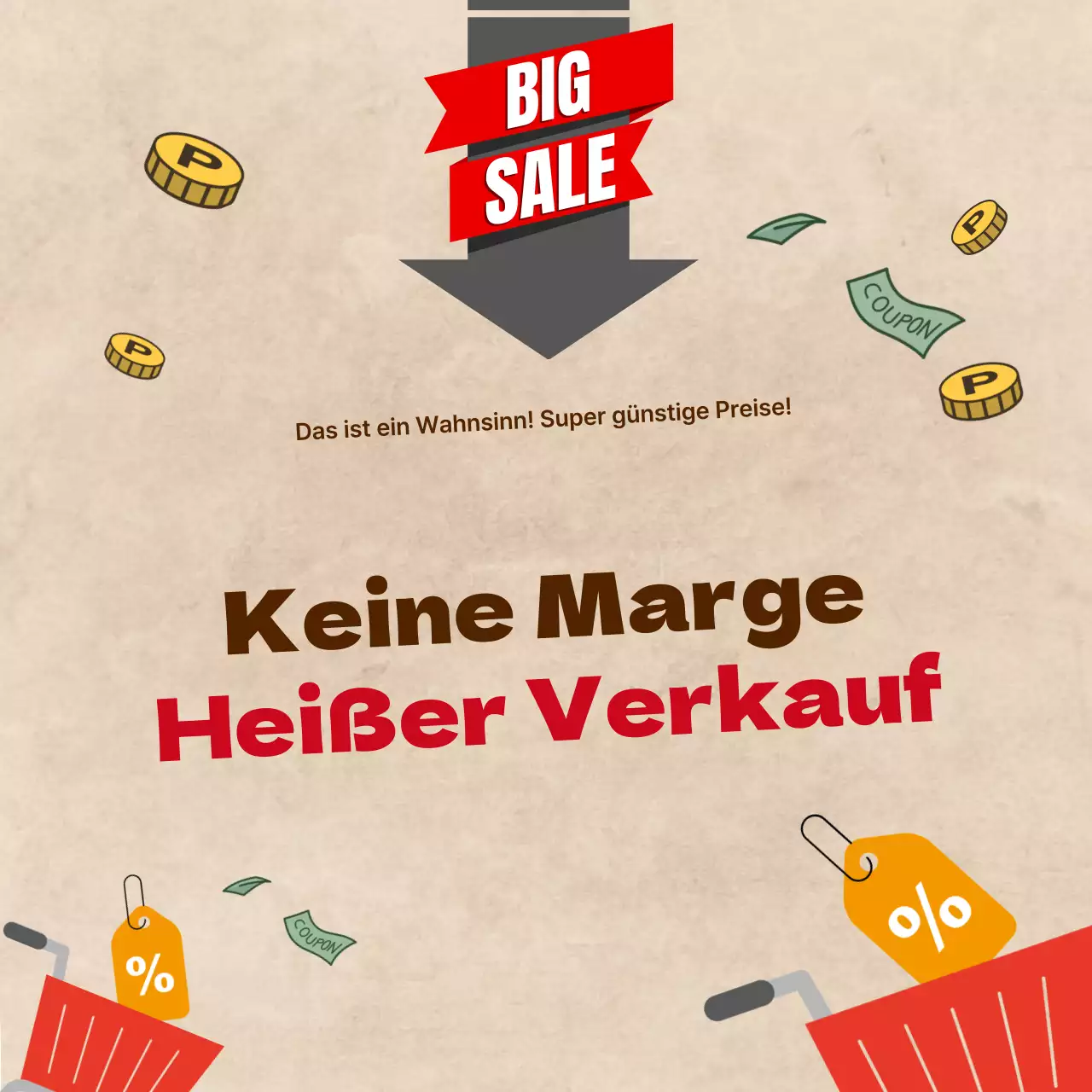 Beige Vintage Werbeführer