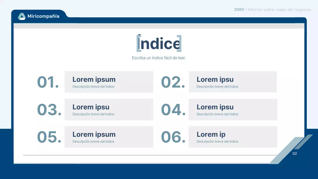 Contrato de informe de viaje limpio de color azul claro