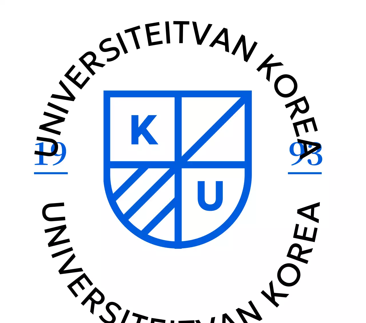 Blauw eenvoudig universiteitslogo