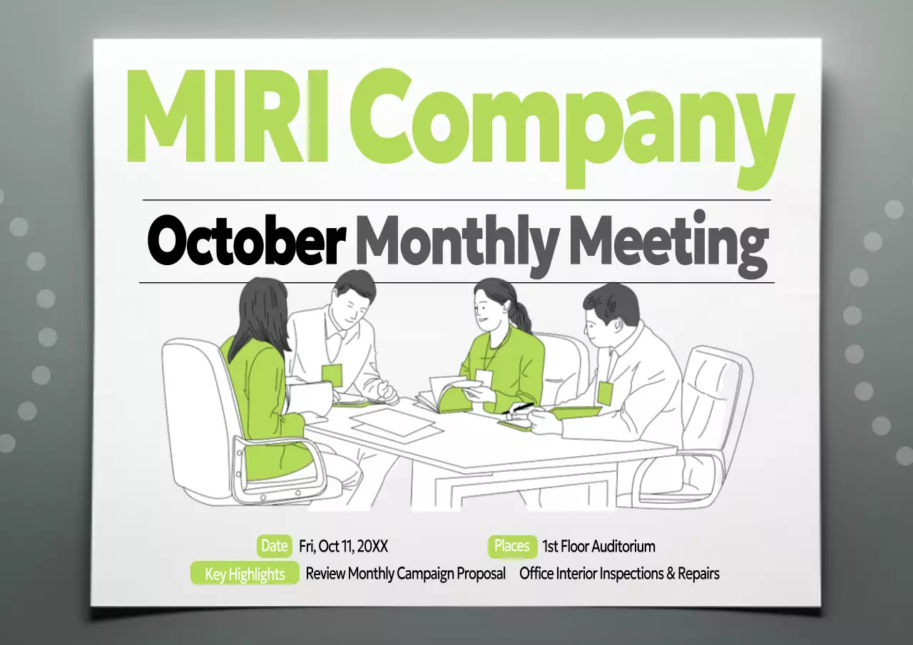 Green Modern Business Meeting Announcement Poster