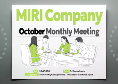 Green Modern Business Meeting Announcement Poster