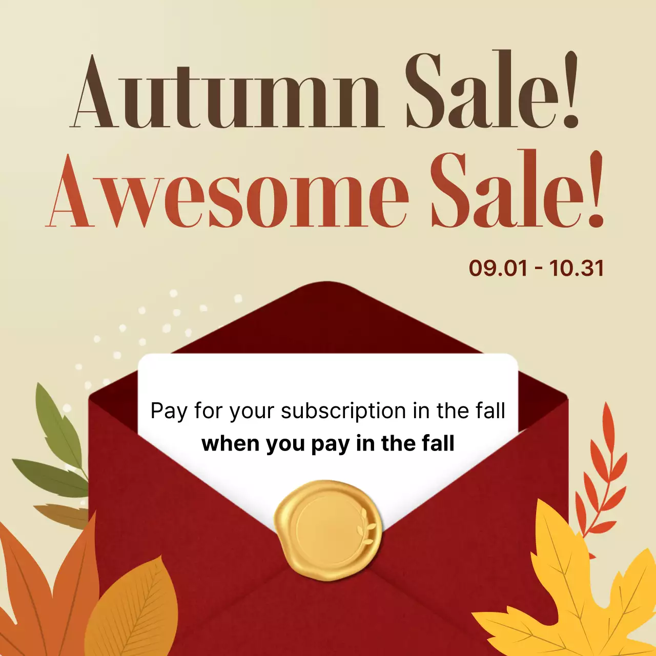 Beige Rustic Autumn Promotion Instagram Carousel