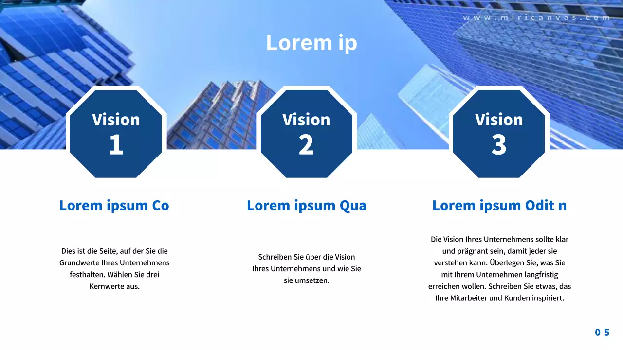 Fördern Sie Ihr blaues modernes Unternehmensprofil